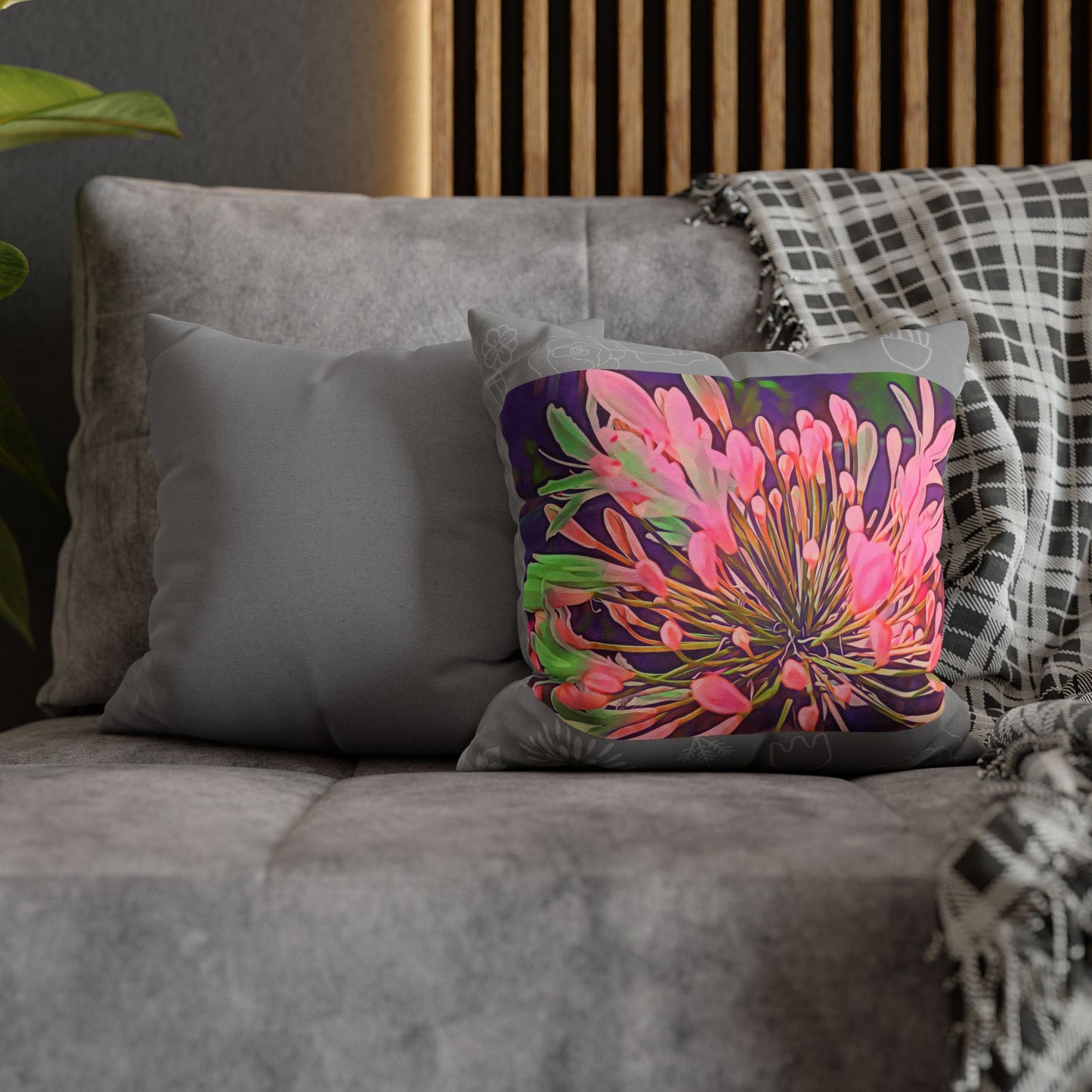 Pink Floret Cushion Cover image 3