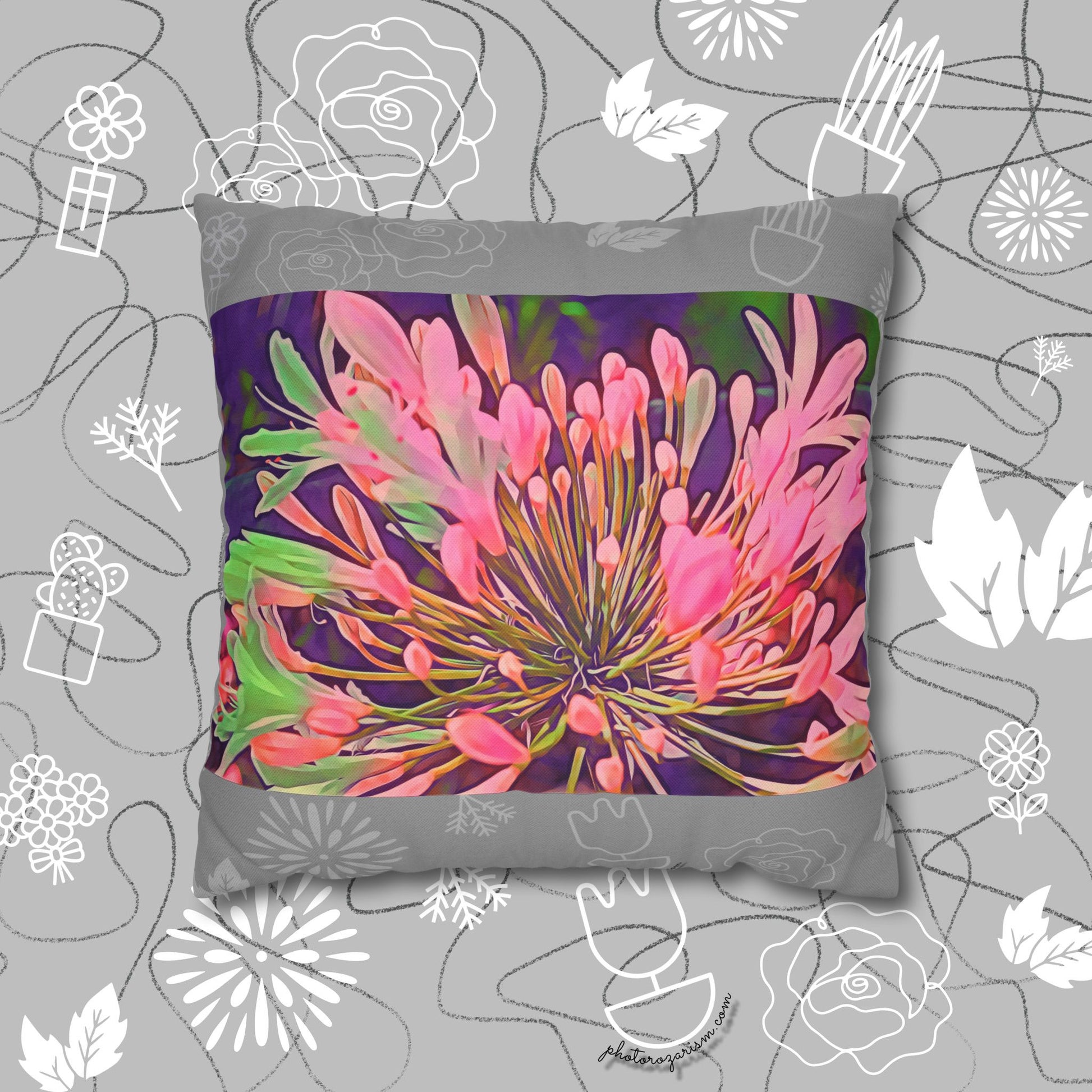 Pink Floret Cushion Cover image 0